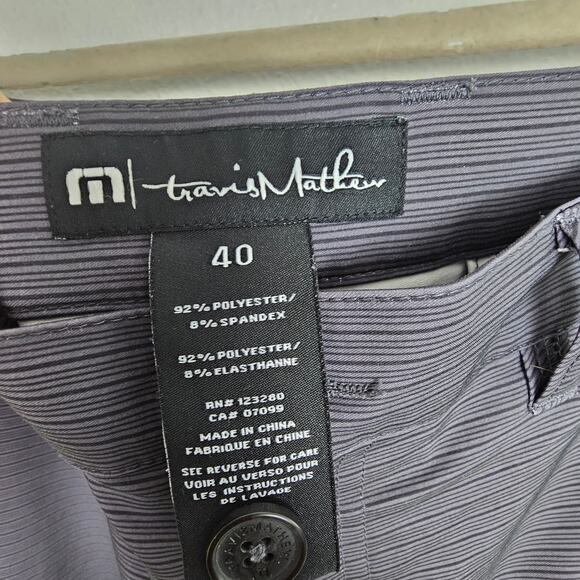 Travis Mathew Shorts Gray Striped Shorts with Pockets Men 40 - Picture 4 of 5